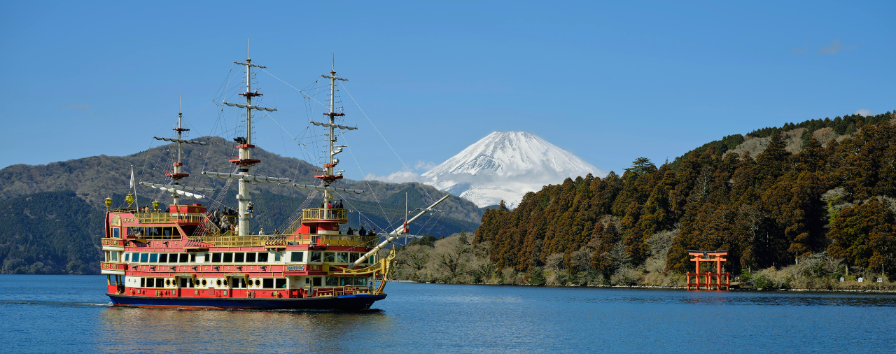 Lake Ashi in Hakone and Mt Fuji