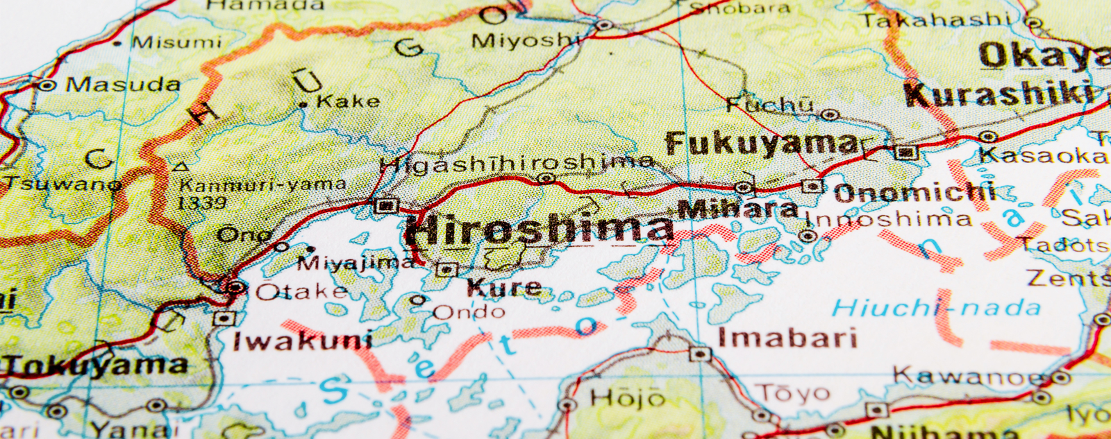 Map of Western Japan around Hiroshima