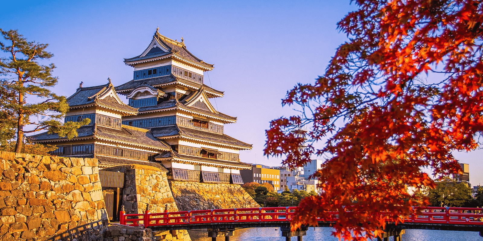 Autumn picture of Matsumoto Castle in Nagano, Japan